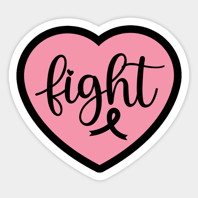 Breast Cancer Fight Heart Graphic Sticker by Teewyld